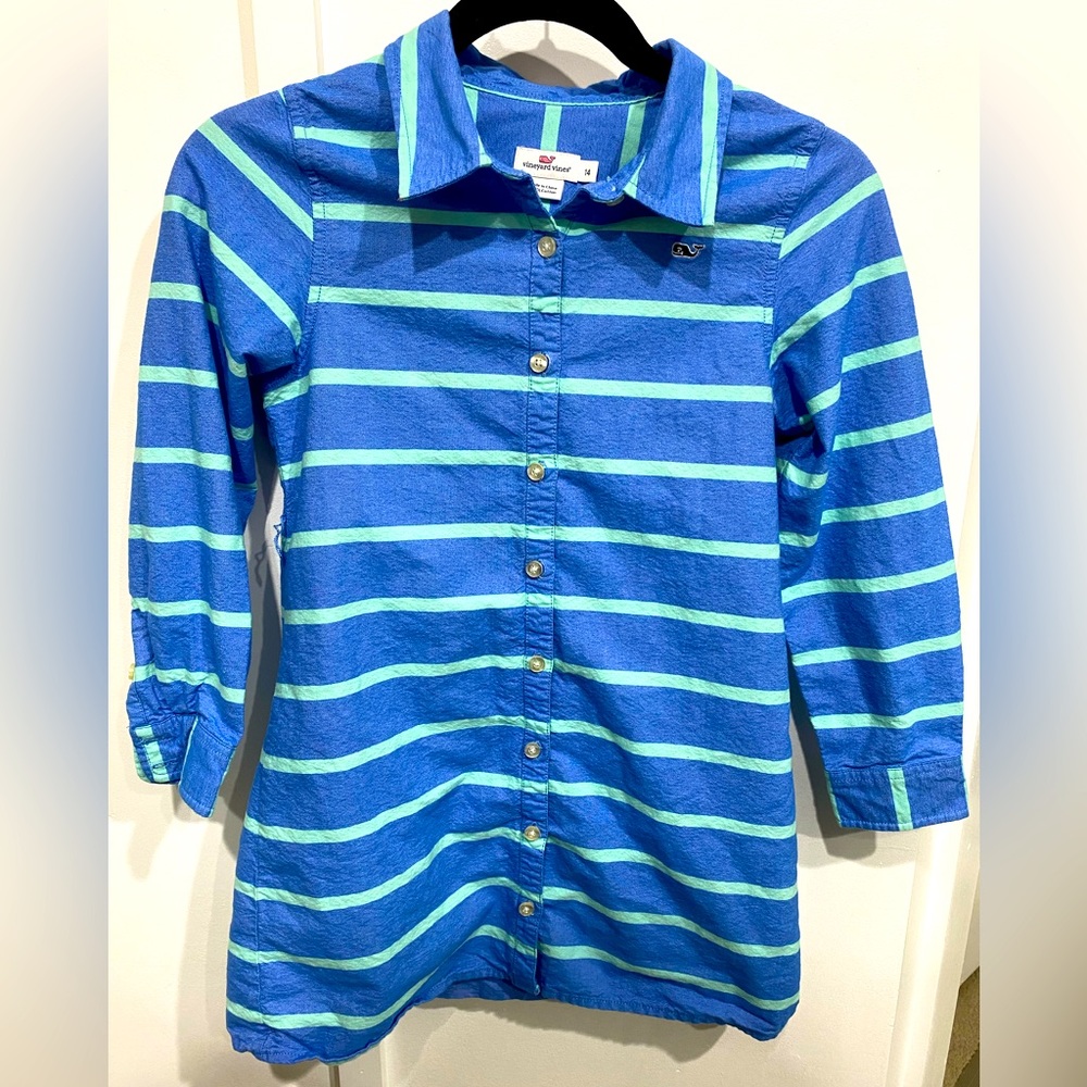 Vineyard Vines Girls Button Down Dress 14
